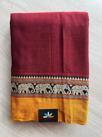 Elephant Border Narayanpet Mercerized Cotton Saree -27279