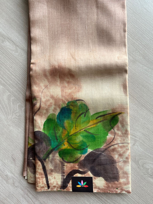 Hand painted Desi Tussar Silk Saree - 27282