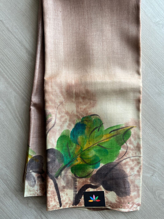 Hand painted Desi Tussar Silk Saree - 27282