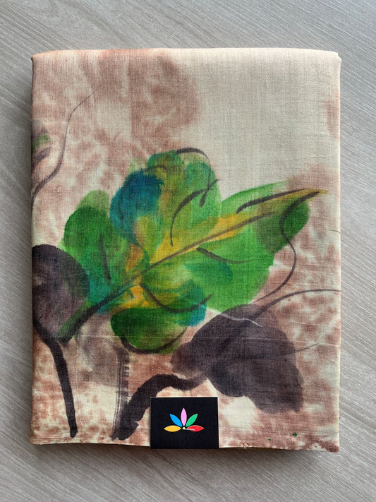 Hand painted Desi Tussar Silk Saree - 27282