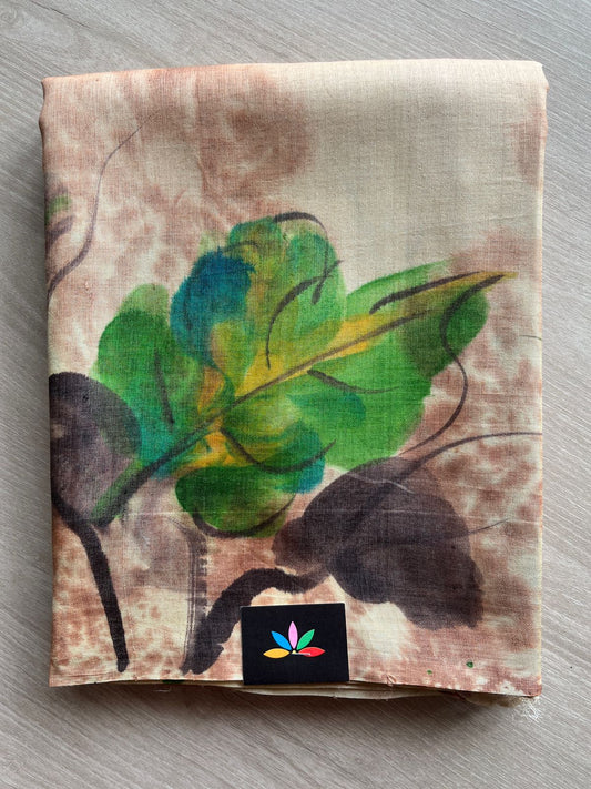 Hand painted Desi Tussar Silk Saree - 27282