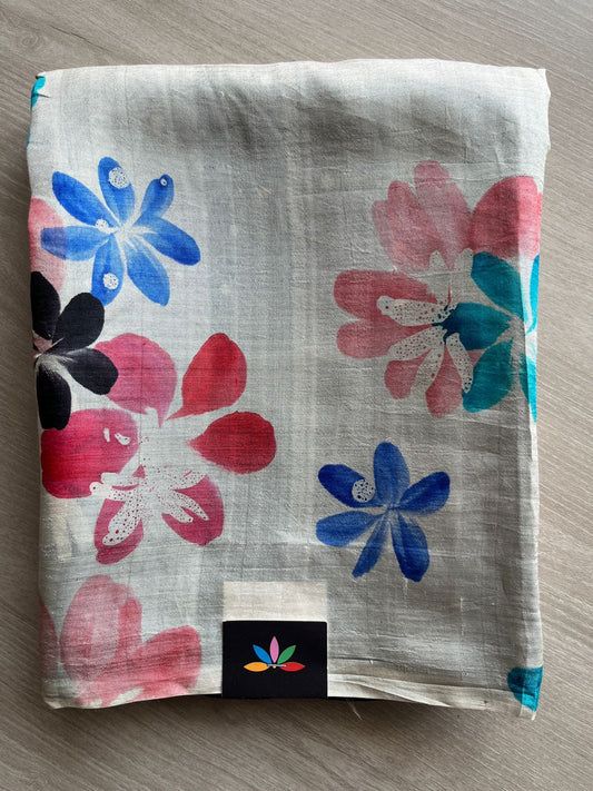 Partly Pallu Hand painted Desi Tussar Silk Saree - 27283