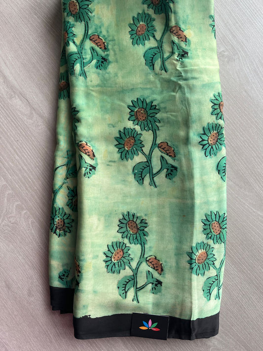 Natural Dye Hand block Printed Modal Silk Saree -27337