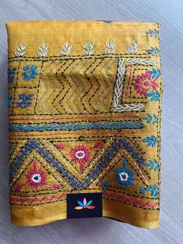 Exclusive Handcrafted Tussar Silk Lambani Saree-27344