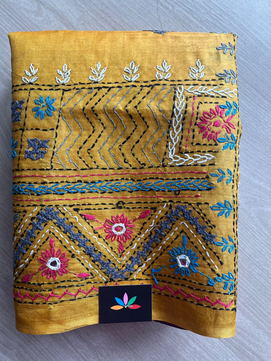 Exclusive Handcrafted Tussar Silk Lambani Saree-27344