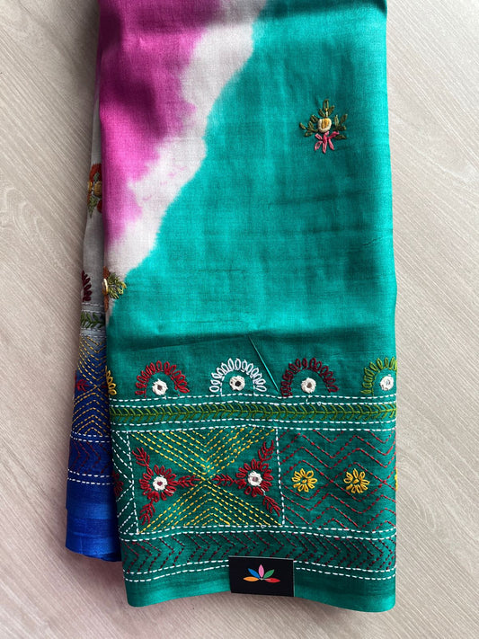 Exclusive Handcrafted Tussar Silk Lambani Saree-27345