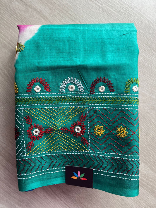 Exclusive Handcrafted Tussar Silk Lambani Saree-27345