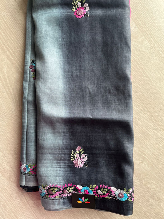 Exclusive Handcrafted Tussar Silk Lambani Saree-27346