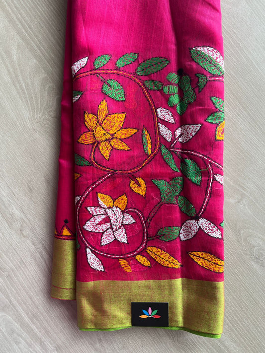 Kantha Stitch Silk Cotton Saree-27347
