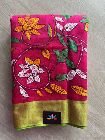 Kantha Stitch Silk Cotton Saree-27347