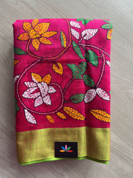 Kantha Stitch Silk Cotton Saree-27347