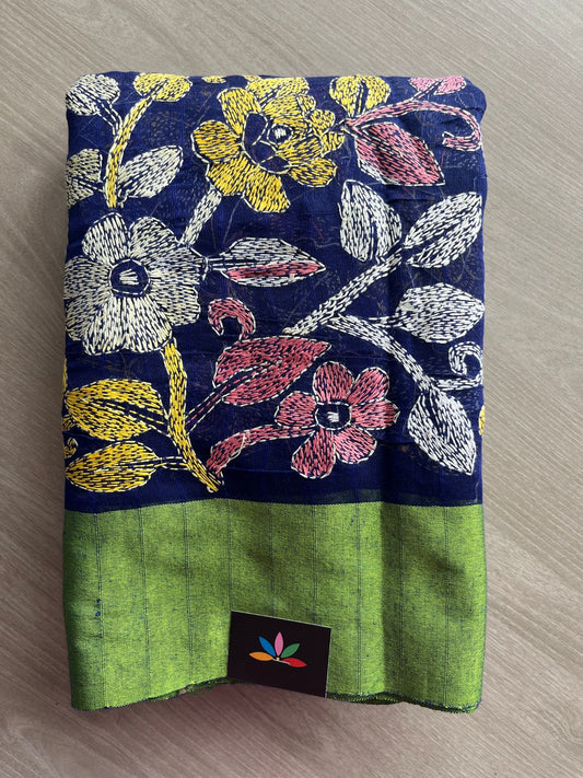 Kantha Stitch Silk Cotton Saree-27348