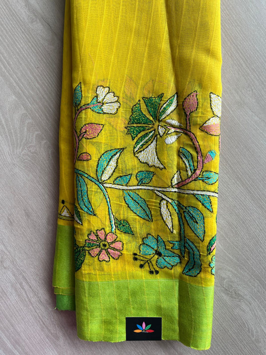 Kantha Stitch Silk Cotton Saree-27350