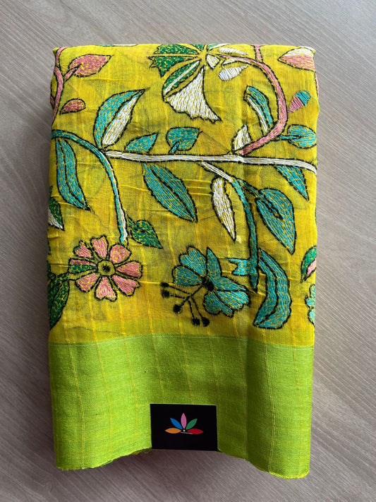 Kantha Stitch Silk Cotton Saree-27350