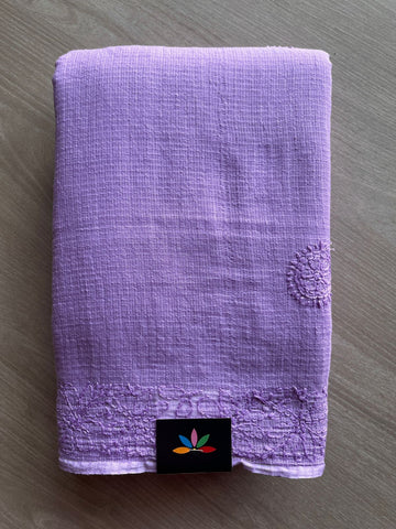 Hand embroidered Chikankari Kota Cotton Saree - 27387