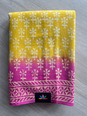 Handblock Printed Mul Cotton Saree- 27421-27422