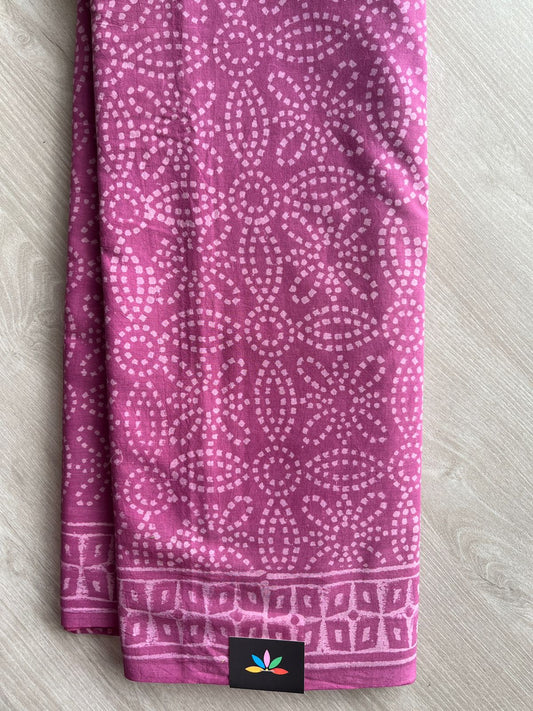 Handblock Printed Mul Cotton Saree- 27429-27430