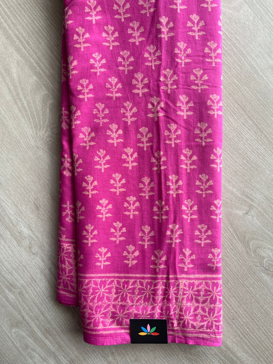 Handblock Printed Mul Cotton Saree- 27431-27432