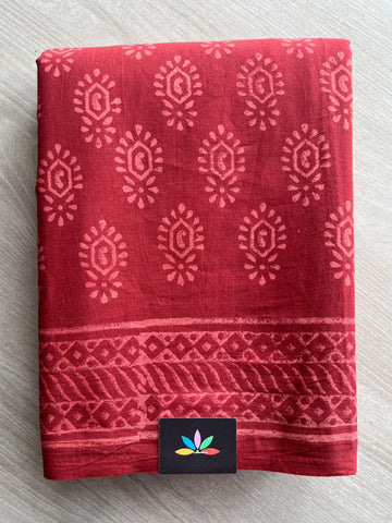 Handblock Printed Mul Cotton Saree- 27437-27438