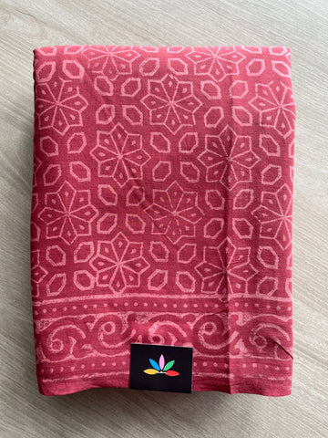 Handblock Printed Mul Cotton Saree- 27441-27442