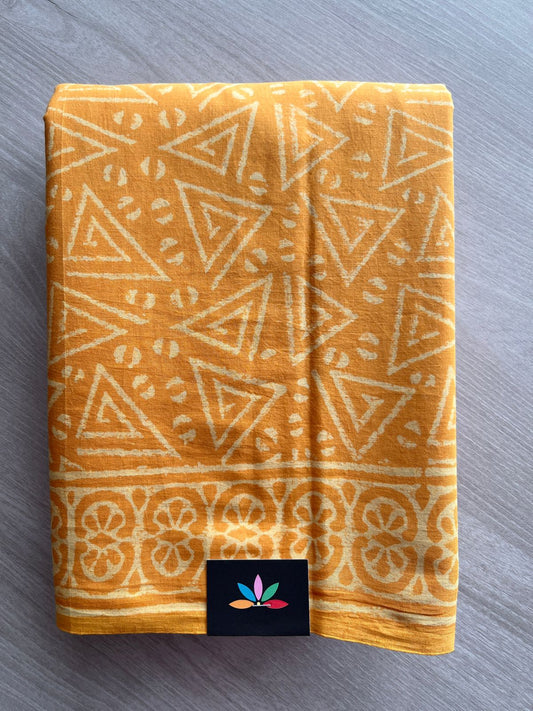 Handblock Printed Mul Cotton Saree- 27449-27450