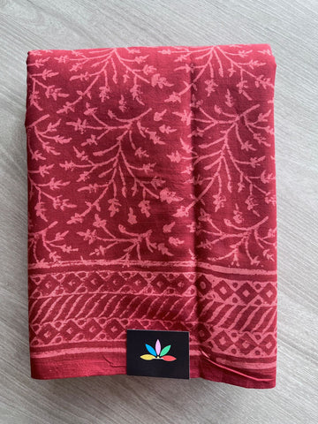 Handblock Printed Mul Cotton Saree- 27451-27452