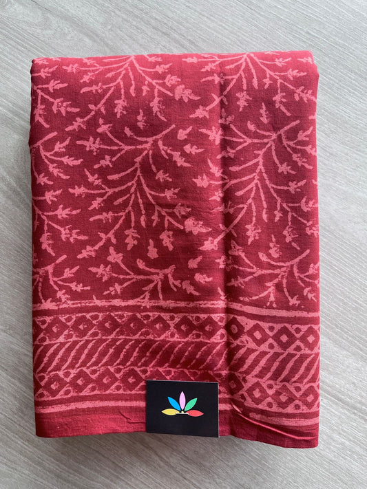 Handblock Printed Mul Cotton Saree- 27451-27452