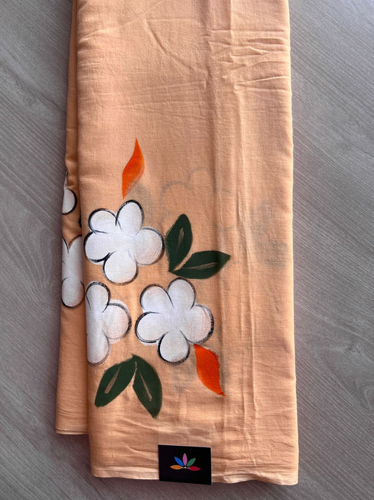 Handbrush Printed Mul Cotton Saree- 27453-27454