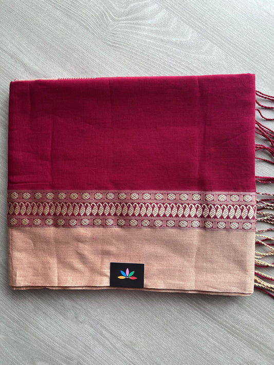Contrast Border Fine Bengal Soft Cotton Saree - 27466