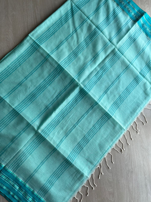 Contrast Border Fine Bengal Soft Cotton Saree - 27467