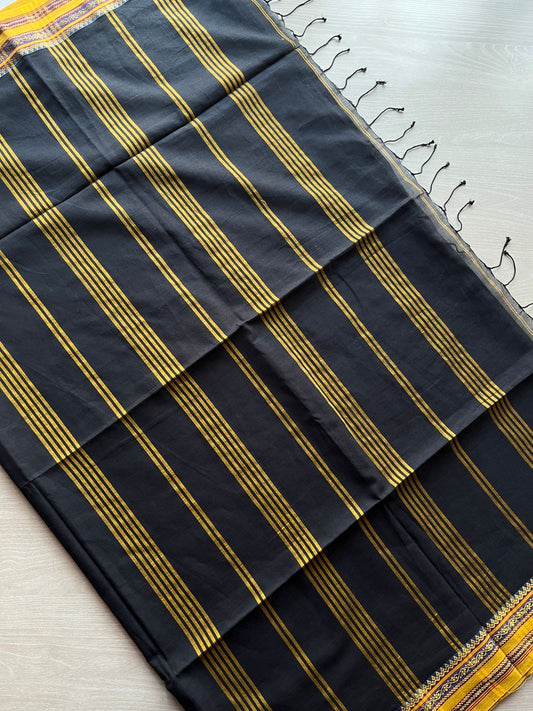 Contrast Border Fine Bengal Soft Cotton Saree - 27468