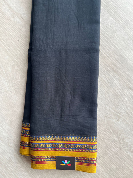 Black Contrast Border Fine Bengal Soft Cotton Saree - 27468