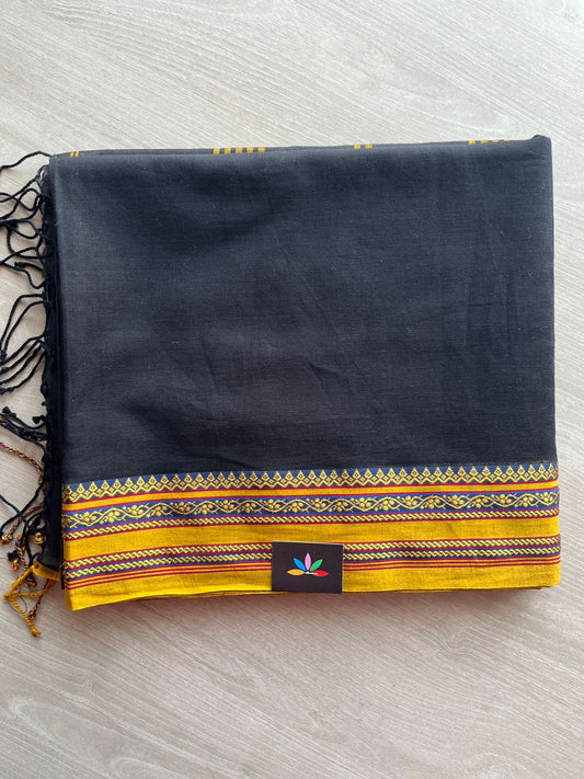 Contrast Border Fine Bengal Soft Cotton Saree - 27468