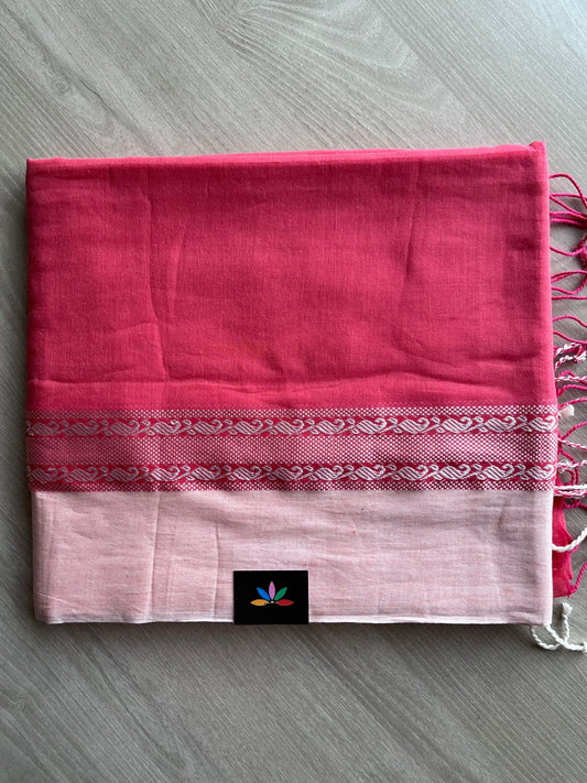 Contrast Border Fine Bengal Soft Cotton Saree - 27470