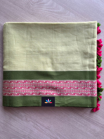 Contrast Border Fine Bengal Soft Cotton Saree - 27471