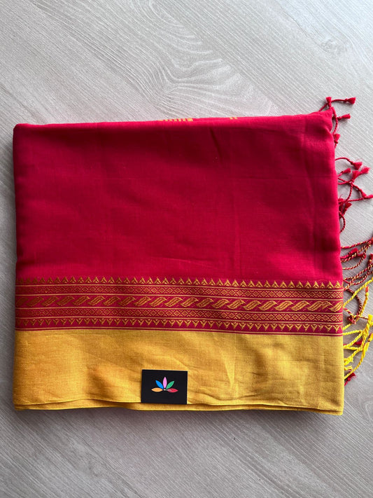 Contrast Border Fine Bengal Soft Cotton Saree - 27472