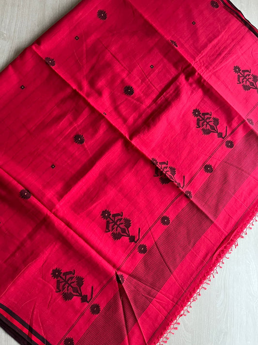Bengal Fine Soft Cotton Jacquard Weave Saree with Jamdani-Inspired Design - 27476