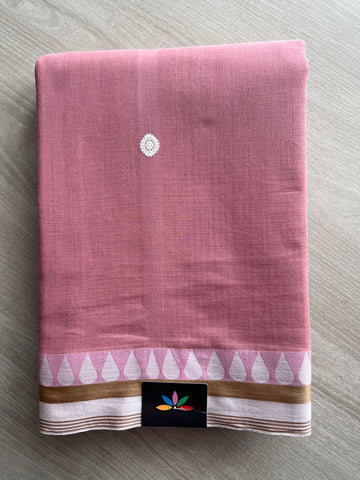 Dusty Rose Handloom Soft Cotton Saree - 27486