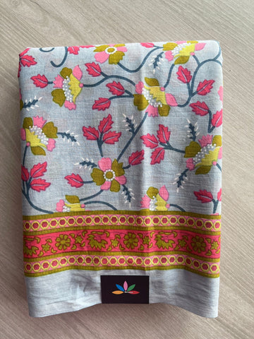 Designer Screen Printed Mul Cotton Saree- 27519-27521