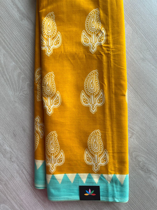 Designer Screen Printed Mul Cotton Saree-27555-27557