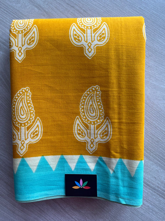 Designer Screen Printed Mul Cotton Saree-27555-27557