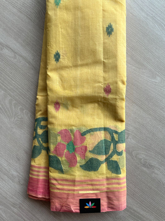 Handloom Bengal Cotton Jamdani Saree (Starched)-27585