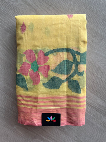 Handloom Bengal Cotton Jamdani Saree (Starched)-27585