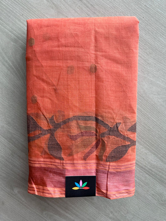 Handloom Bengal Cotton Jamdani Saree (Starched)-27586