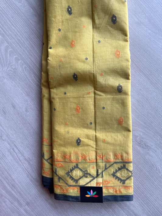 Handloom Bengal Cotton Jamdani Saree (Starched)-27594