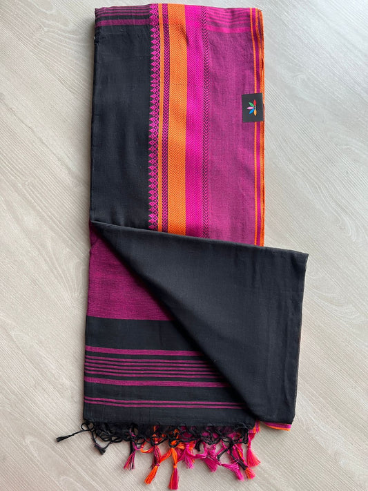 Contrast Border Bengal Soft Cotton Saree -27598