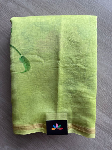 Handblock Printed Chanderi Cotton Silk Saree - 27676