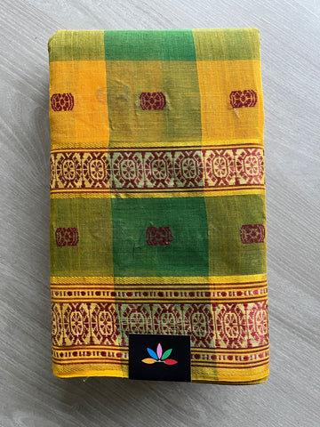 Handloom Bengal Soft Cotton Saree (without blouse)(Starched)-27636