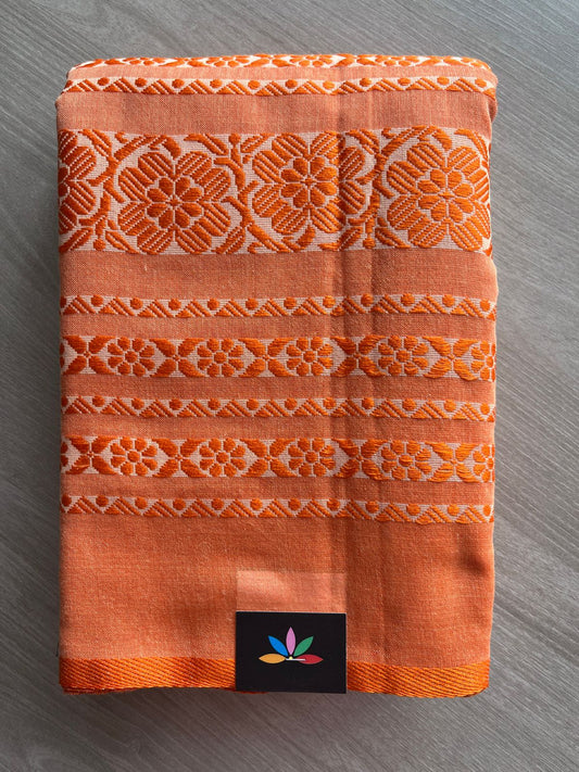 Woven One Side Long Border Blended Soft Cotton Saree-27665-27666