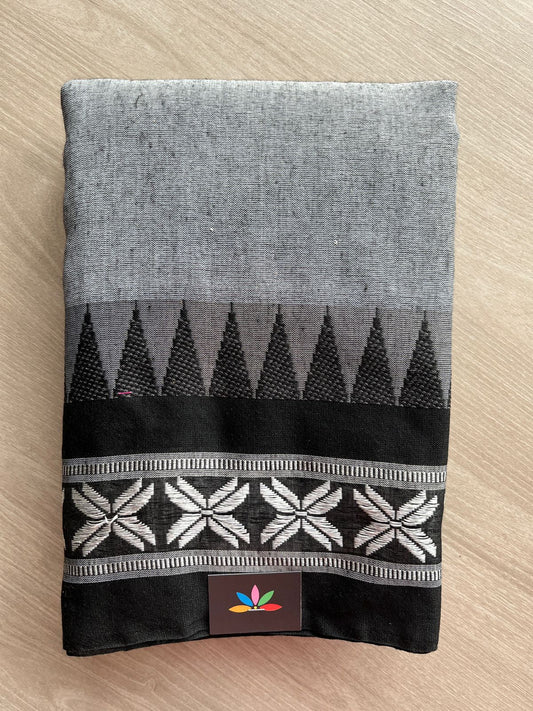 Woven Border Blended Soft Cotton Saree-27670